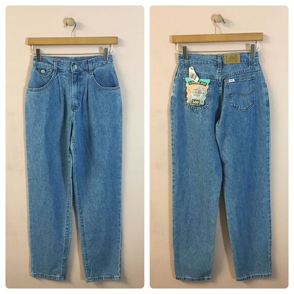 Vintage DeadStock Lee NWT Girls Size 14/26 Light Medium Wash Loose Fit Mom Jeans - Picture 1 of 10